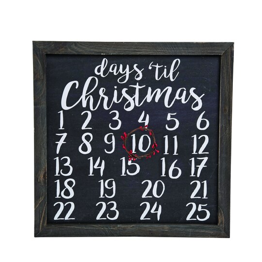 Transpac 16 in Multicolor Wood Christmas Countdown with Magnetic Wreath Advent Calendar for Holiday Cheer